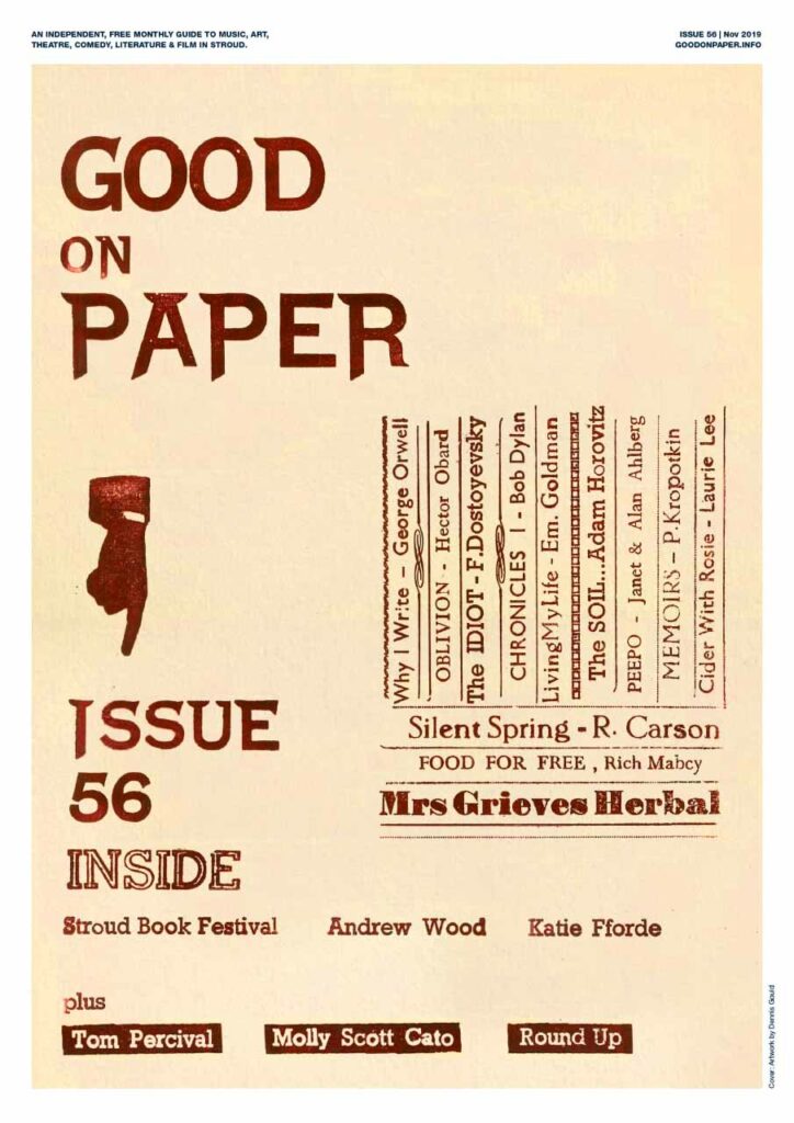 The front cover of November issue of Good on Paper magazine featuring artist Andrew Wood. 